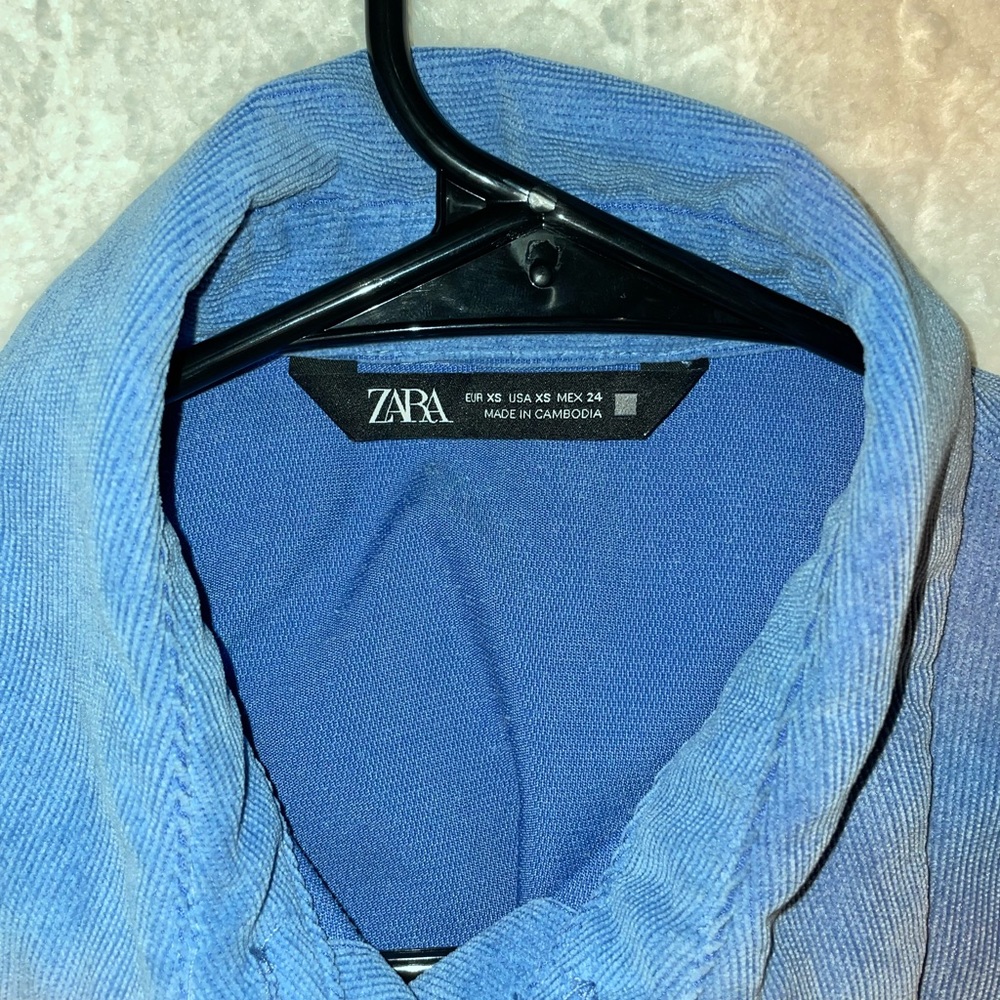Zara Azure Blue Oversize Button-Down (XS) - Picture 4 of 5